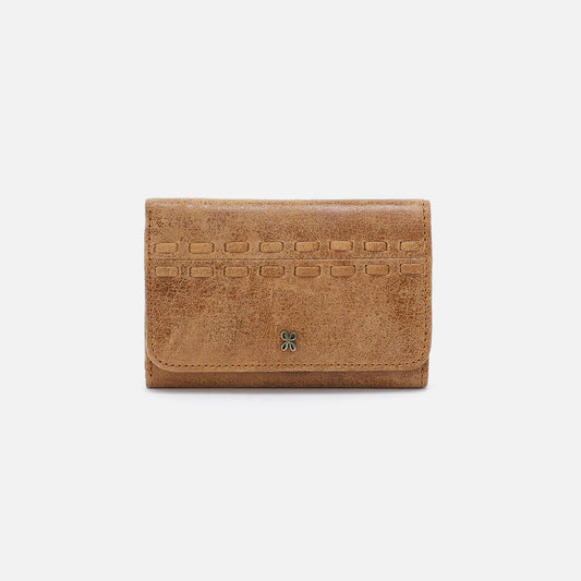 HOBO Jill Trifold Wallet In Buffed Leather - Whiskey