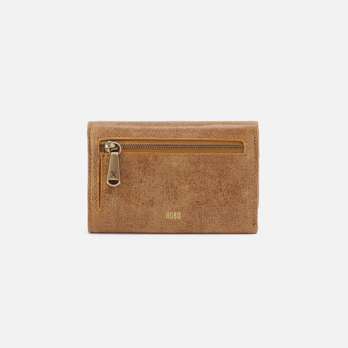 HOBO Jill Trifold Wallet In Buffed Leather - Whiskey