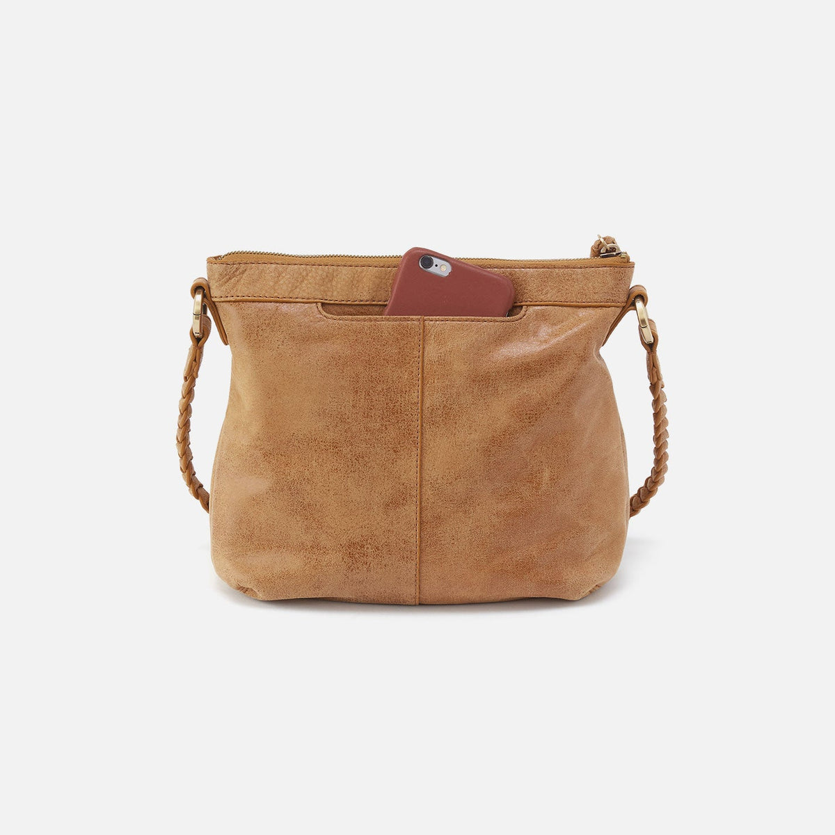 HOBO Lasso Medium Crossbody In Buffed Leather - Whiskey