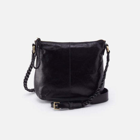 HOBO Lasso Medium Crossbody In Polished Leather - Black