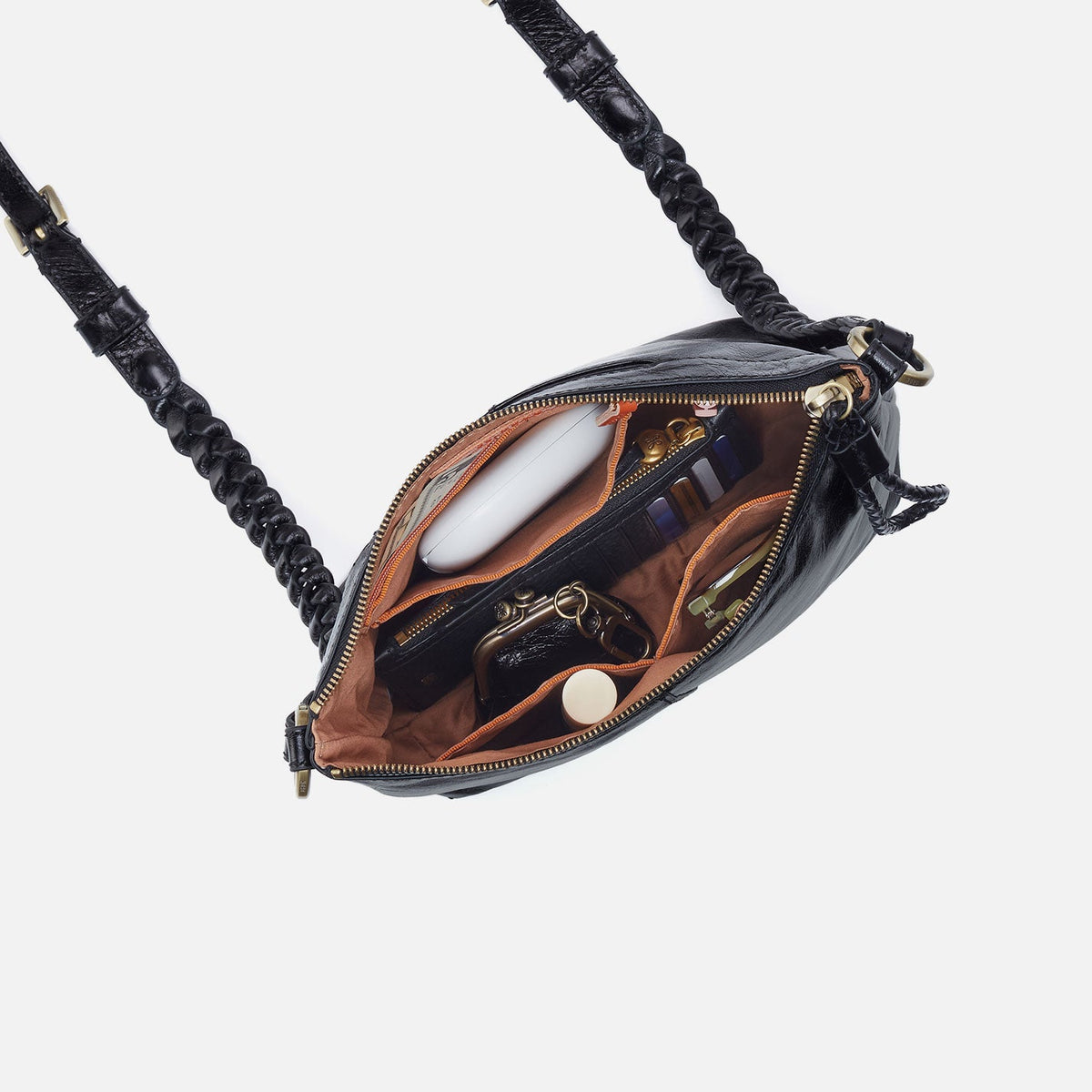 HOBO Lasso Medium Crossbody In Polished Leather - Truffle