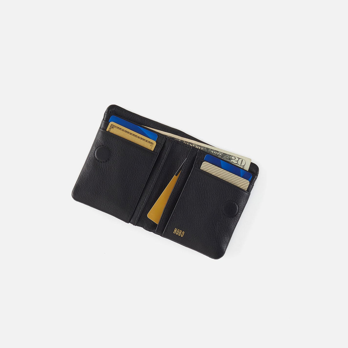 HOBO Lumen Mini Wallet In Pebbled Leather - Embroidered Birch