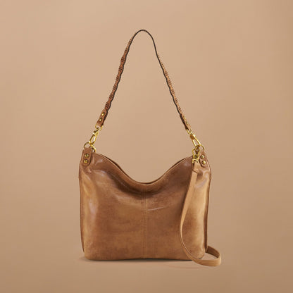 HOBO Pier Shoulder Bag In Buffed Leather - Whiskey
