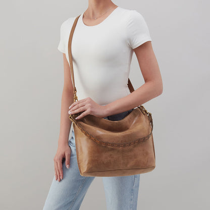 HOBO Pier Shoulder Bag In Buffed Leather - Whiskey