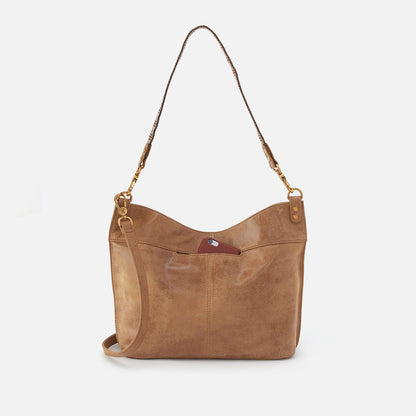 HOBO Pier Shoulder Bag In Buffed Leather - Whiskey