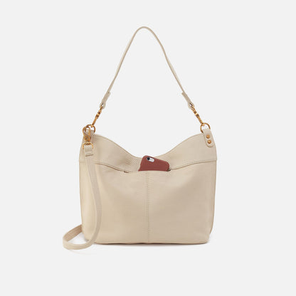 HOBO Pier Shoulder Bag In Pebbled Leather - Embroidered Birch