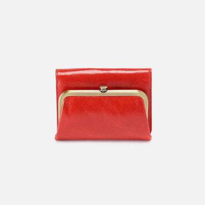 HOBO Robin Compact Wallet In Polished Leather - Grenadine