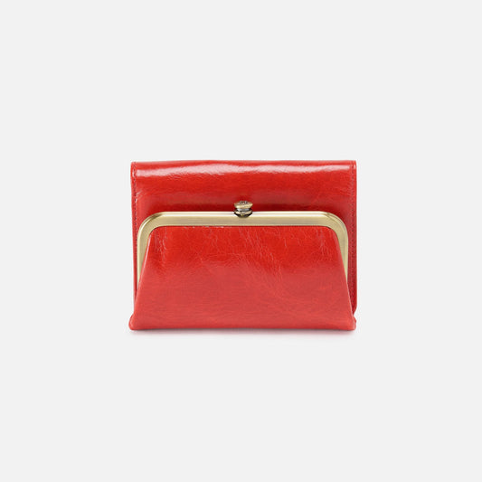 HOBO Robin Compact Wallet In Polished Leather - Grenadine