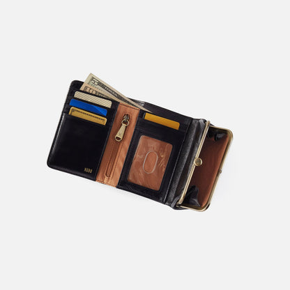 HOBO Robin Compact Wallet In Polished Leather - Grenadine