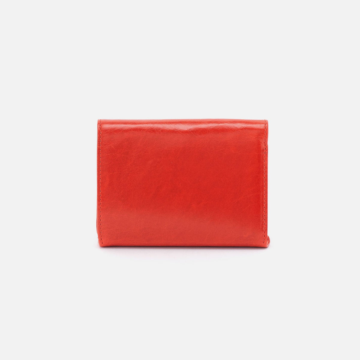 HOBO Robin Compact Wallet In Polished Leather - Grenadine