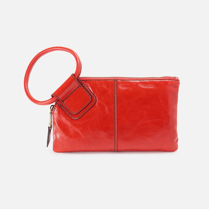 HOBO Sable Wristlet In Polished Leather - Grenadine