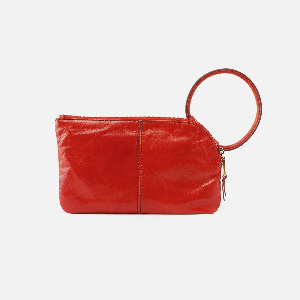 HOBO Sable Wristlet In Polished Leather - Grenadine