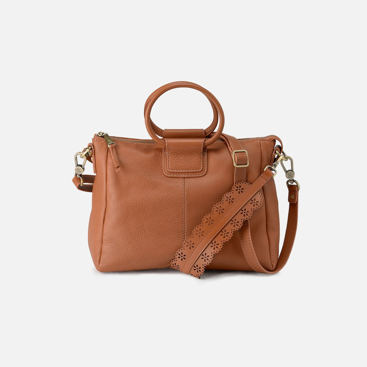 HOBO Sheila Medium Satchel In Pebbled Leather - Warm Honey