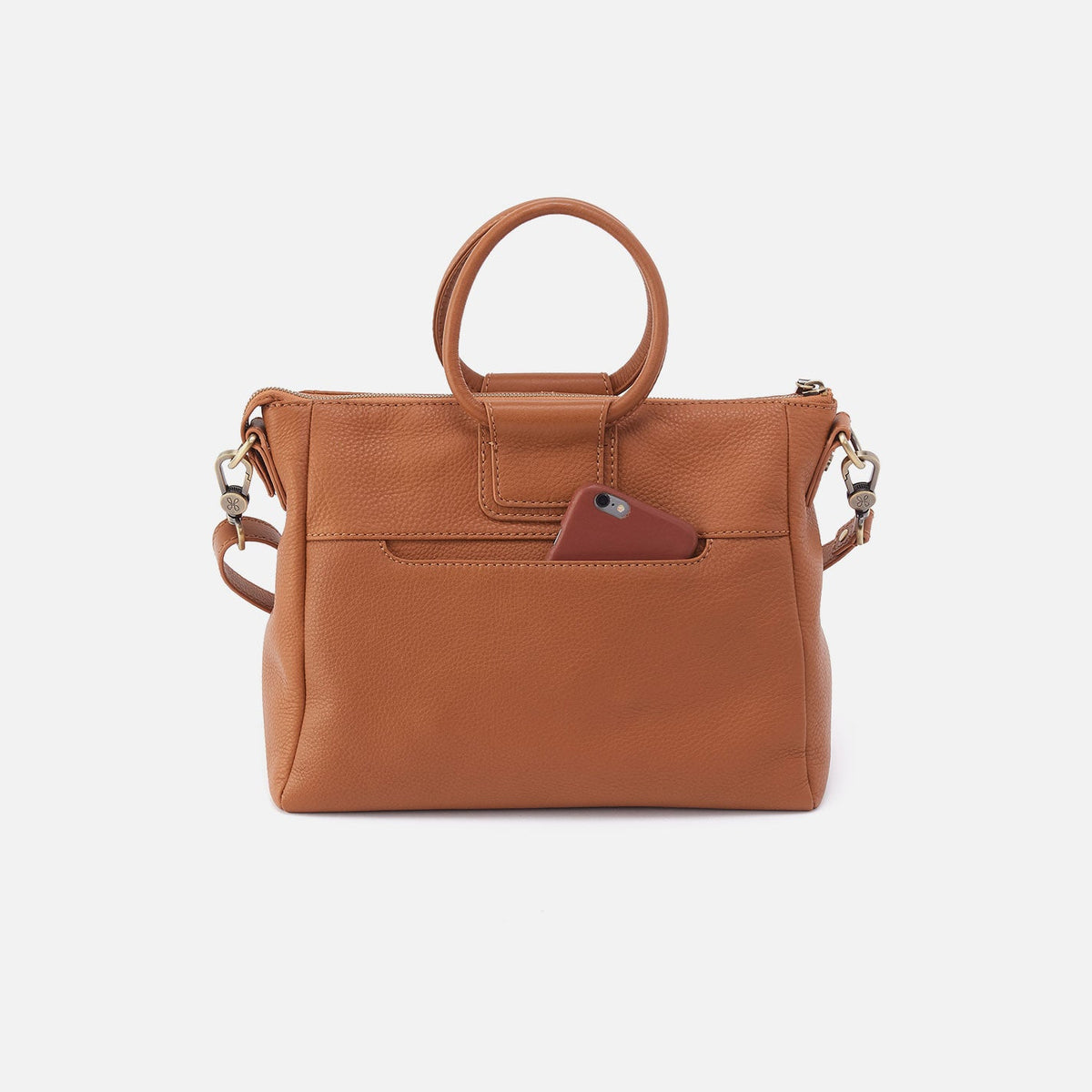 HOBO Sheila Medium Satchel In Pebbled Leather - Warm Honey