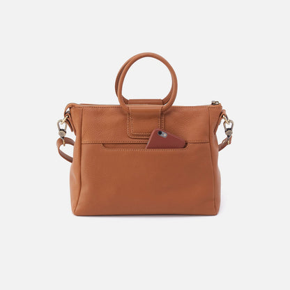 HOBO Sheila Medium Satchel In Pebbled Leather - Warm Honey