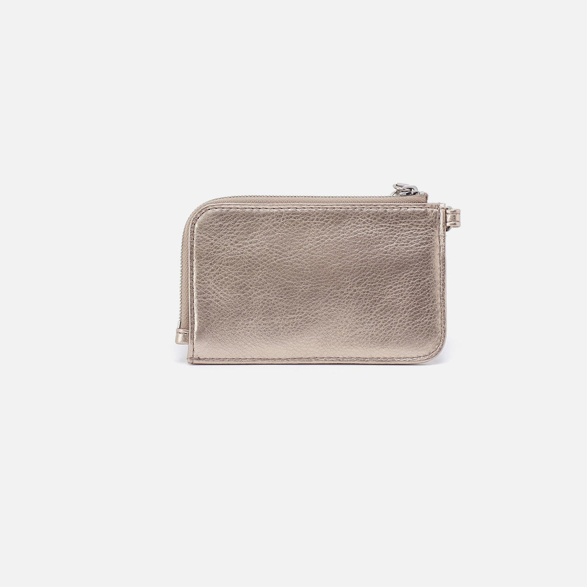 HOBO Tabby Card Wristlet In Metallic Leather - Cameo Quartz