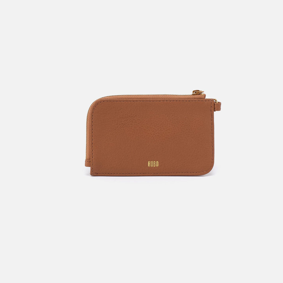 HOBO Tabby Card Wristlet In Pebbled Leather - Warm Honey