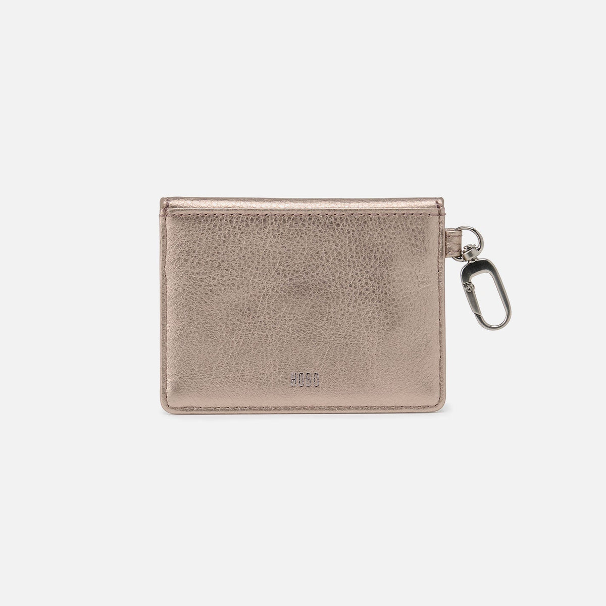 HOBO Tabby Flap Card Case In Metallic Leather - Cameo Quartz