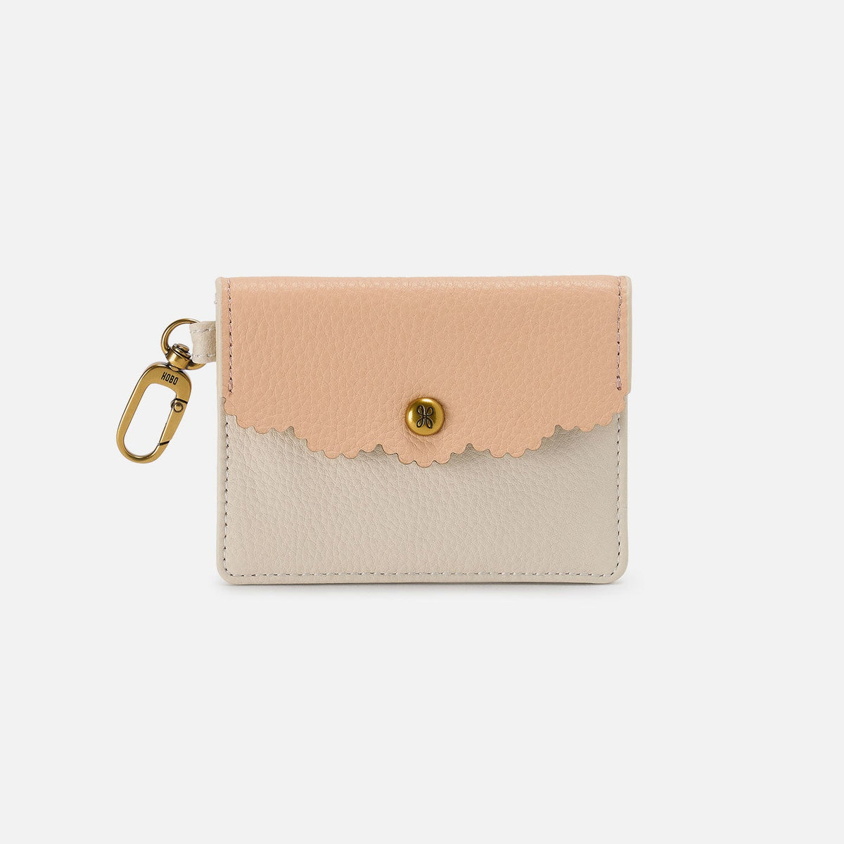 HOBO Tabby Flap Card Case In Pebbled Leather - Birch
