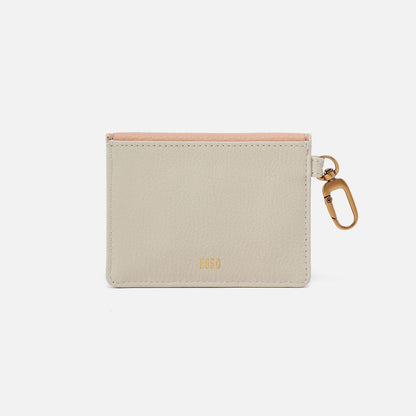 HOBO Tabby Flap Card Case In Pebbled Leather - Birch