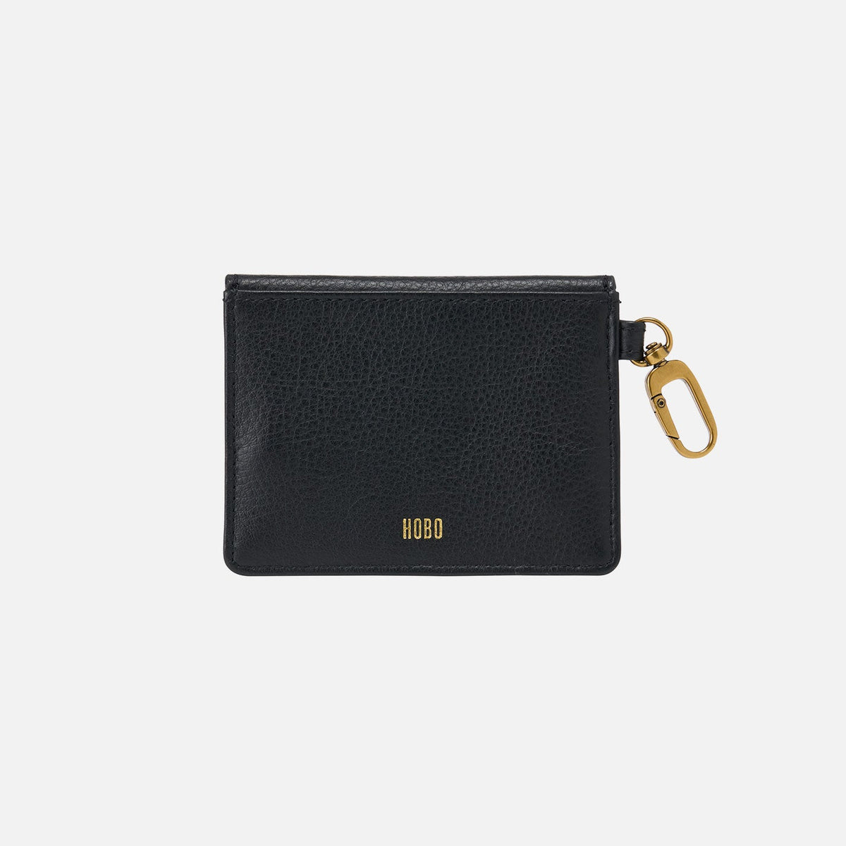 HOBO Tabby Flap Card Case In Pebbled Leather - Black
