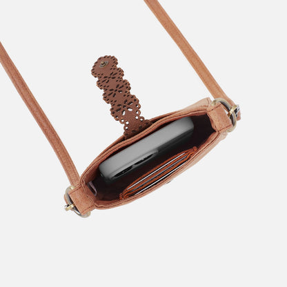HOBO Tabby Phone Crossbody In Buffed Leather - Whiskey