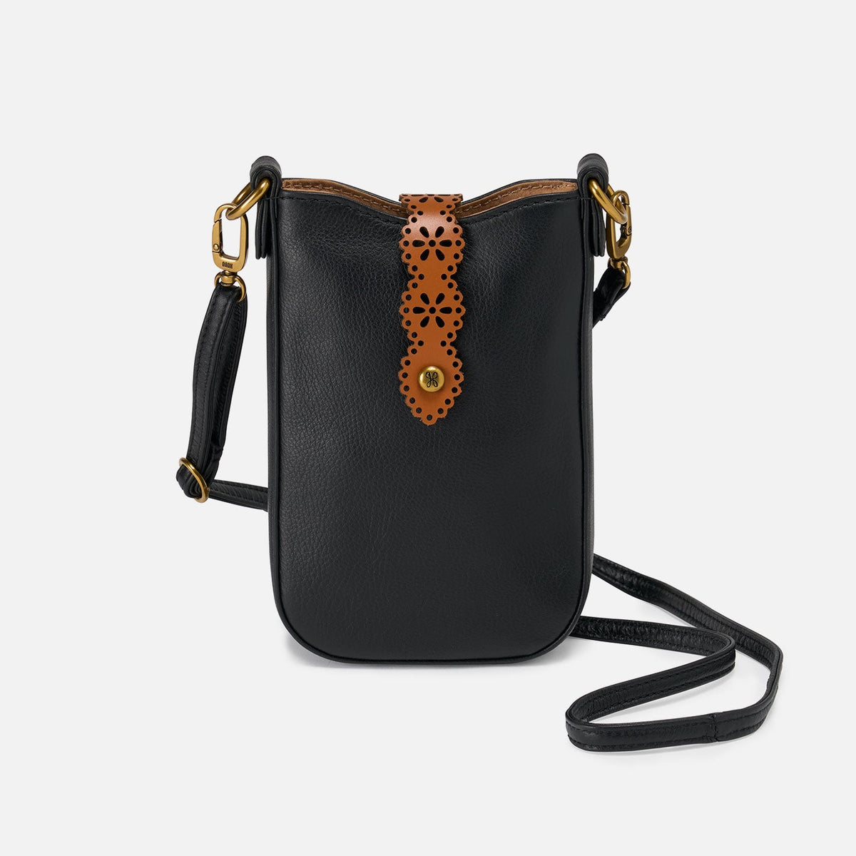 HOBO Tabby Phone Crossbody In Pebbled Leather - Black
