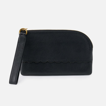 HOBO Tabby Wristlet In Pebbled Leather - Black