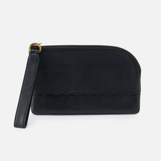 HOBO Tabby Wristlet In Pebbled Leather - Black