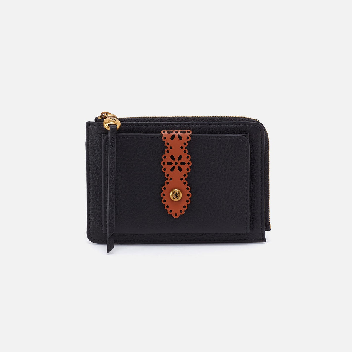 HOBO Tabby Zip Medium Wallet In Pebbled Leather - Black