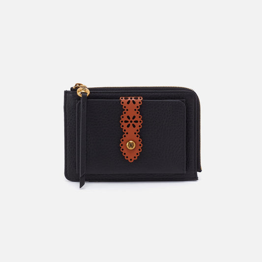 HOBO Tabby Zip Medium Wallet In Pebbled Leather - Black